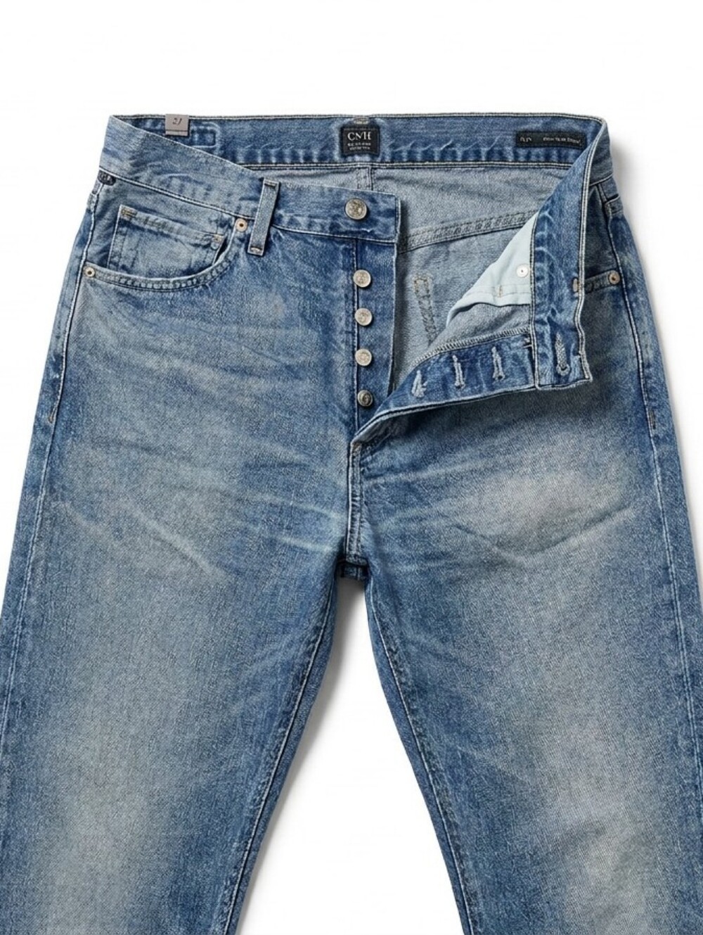 Citizens Of Humanity Liya High Rise Classic Fit Crop Button-Fly Blue Jeans
